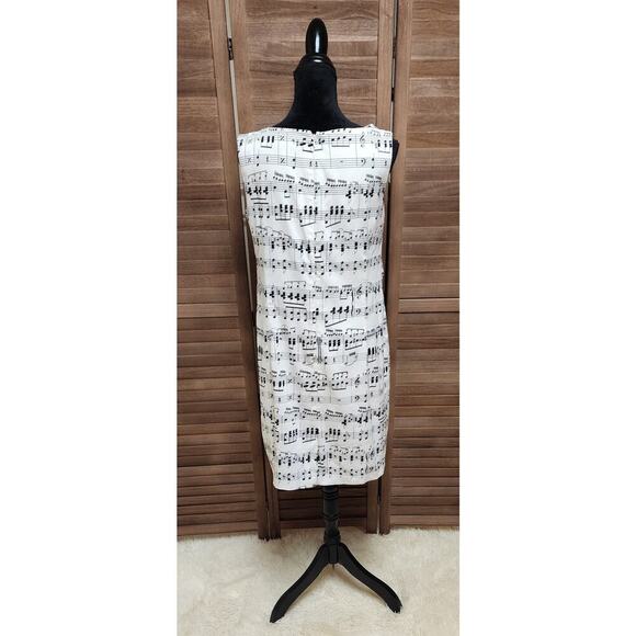 North Style Dress Women’s Size 14 Black And White Music Notes Sleeveless NEW - Picture 7 of 8